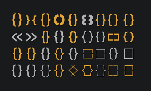 Curly Brackets and Square Braces Vector Collection for Programming Coding and Typography Design