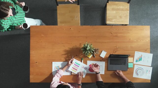 Top View Office Desk Workspace Flat Lay Background
