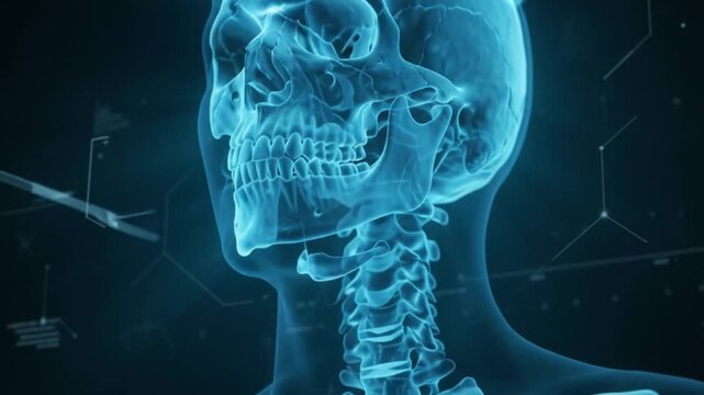 Futuristic Medical Scan Human Skeleton Anatomy X Ray Animation