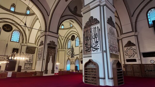 A view of the historic Grand Mosque in the city of Bursa, Turkey. It is one of the country's most important mosques.