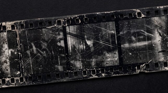 Vintage Damaged Film Strip with Scratches and Dust