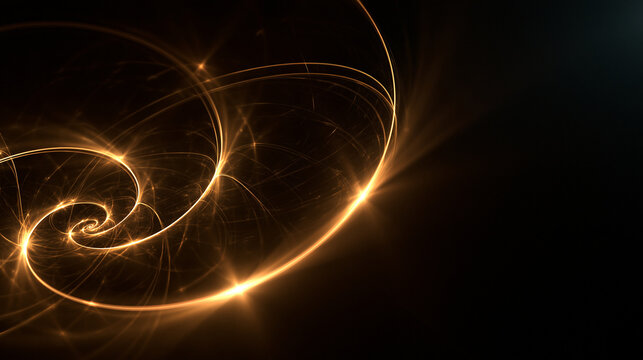 Glowing Golden Ratio Spiral Abstract Background