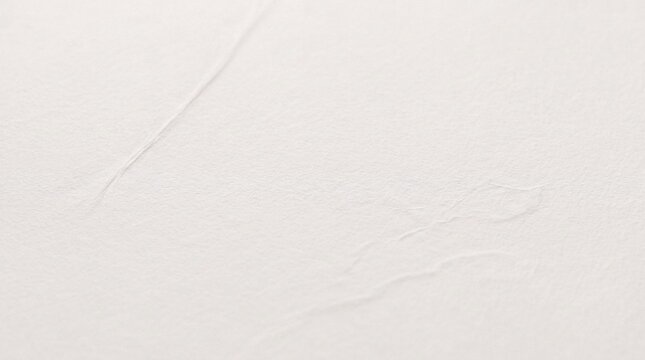 White Textured Paper Surface Background with Subtle Crease