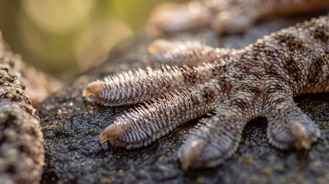 Macro Close-Up of Gecko Foot Showing Adhesive Toes