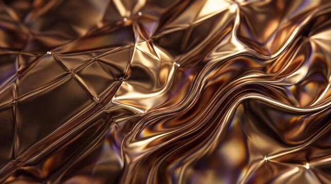 Flowing Bronze and Copper Metallic Abstract Texture