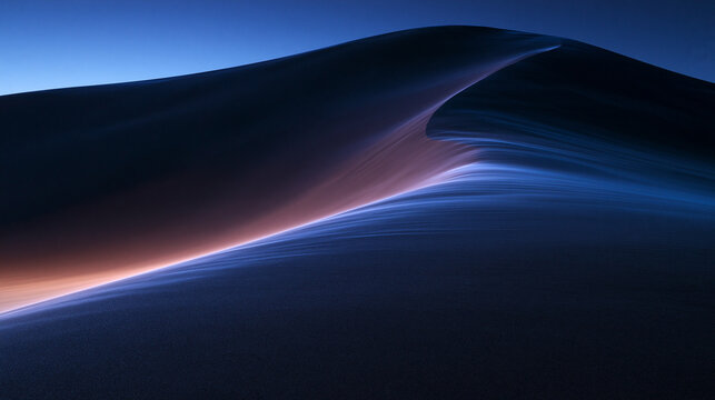 Sand Dune Crest at Twilight with Glowing Edge