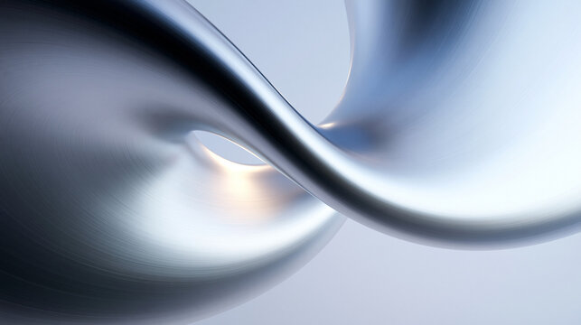 Abstract Metallic Twisted 3D Shape Futuristic Background