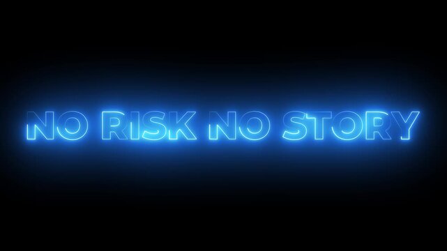 Neon sign displaying risk management slogan for corporate branding and safety campaigns