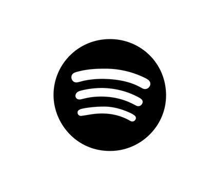 Editorial Stroke Solid Black Spotify Music Streaming App Logo Vector Icon for Audio and Entertainment UI Design Assets