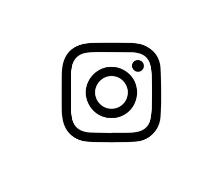Editorial Stroke Solid Black Instagram Social Media Platform Logo Vector Icon for Web and App UI Design Assets