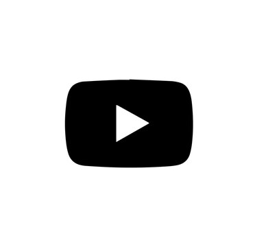 Editorial Stroke Solid Black YouTube Video Streaming Platform Logo Vector Icon for Media UI Assets