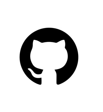 Solid Black GitHub Developer Platform Logo Vector Icon for Coding UI Assets