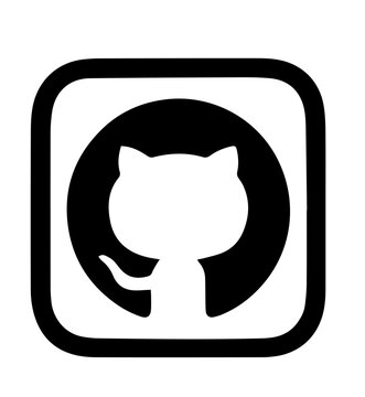 Editorial Stroke Solid Black GitHub Developer Platform Logo Vector Icon for Coding UI Assets