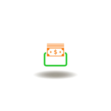 Vector illustration of ATM cash dispensing slot give money. Symbol of deposit withdrawing. Icon of cash taking money from atm bank.
