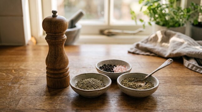 Wooden spice grinder