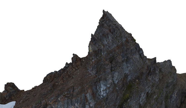 Rugged Mountain Peak Rock Cliff Isolated Cutout 3D Rendering Texture and Landscape Element