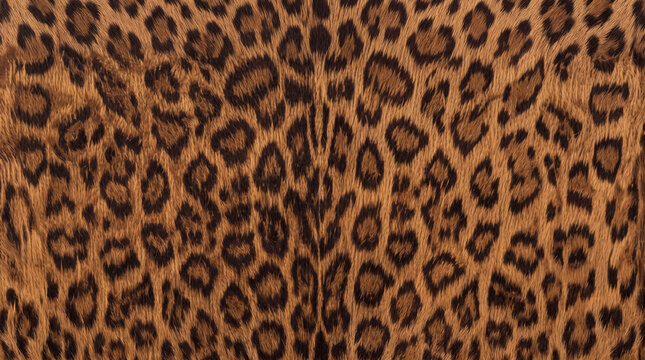 Exotic leopard print texture with symmetrical rosette pattern on warm golden tawny fur, ideal for high-fashion textile 3D material mapping, luxury product stage mockups, and maximalist background