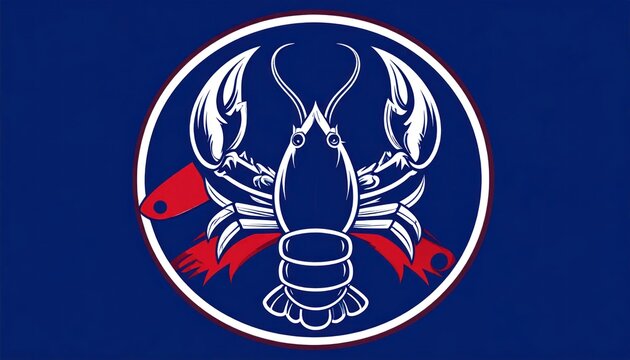 Lobster Emblem Logo Illustration Design.