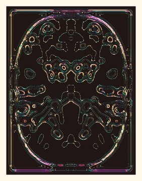 Abstract cyberpunk geometric zodiac sign leo 