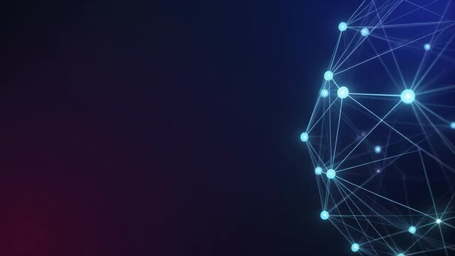 光ファイバーのように発光するノードとデジタルプレクサス構造の背景