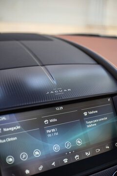 Jaguar F-Type Cabriolet Sports Car Dashboard Infotainment Screen Detail