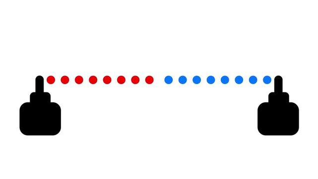 Digital network connection and data transfer icon. Symbolizes syncing, communication, server nodes, and seamless technology integration.
