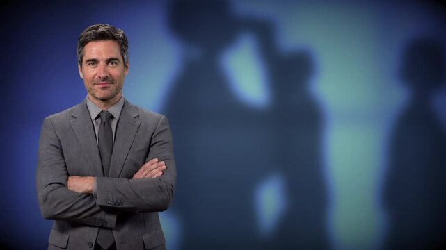 Middle aged confident businessman