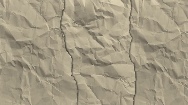 Crumpled paper texture background motion video with vertical ripped edges