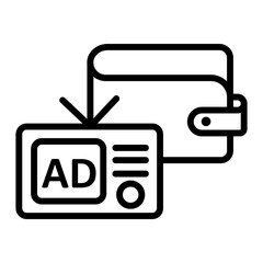 Fototapeta premium wallet Line Icon