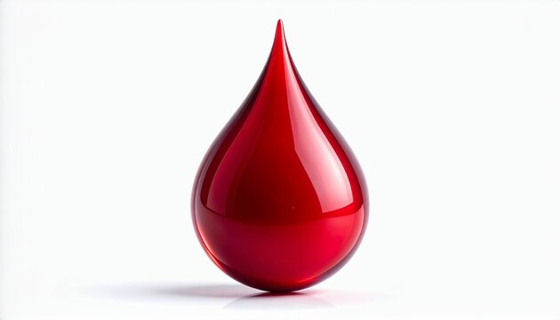 Blood Drop Isolated on a Clean White Background