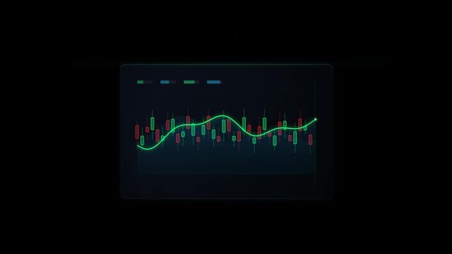 Rectangular panel displays oscillating waveforms on a dark background across frames waveform frequency