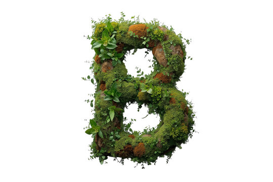 Natural Moss Covered Letter B