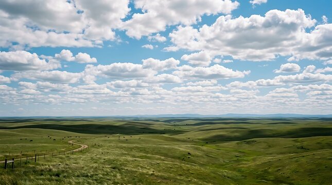 Green rolling hills under a cloudy sky