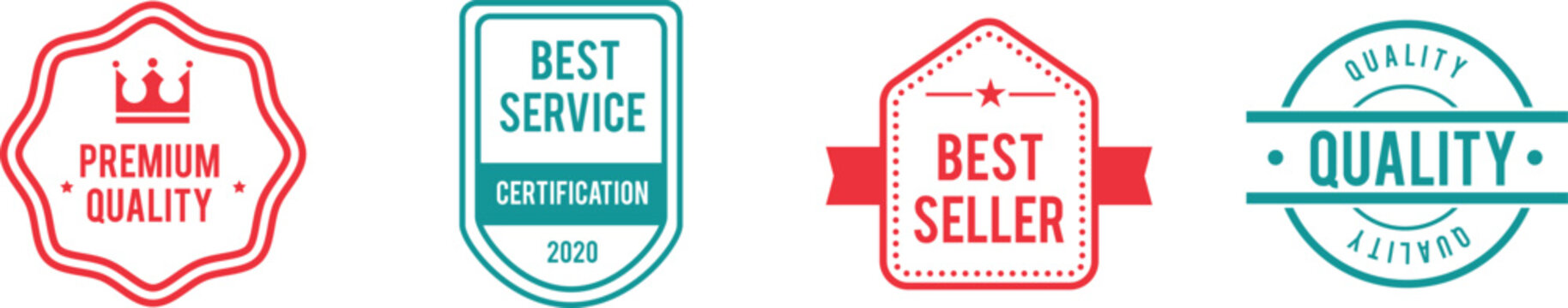 Premium quality and best seller certification badges