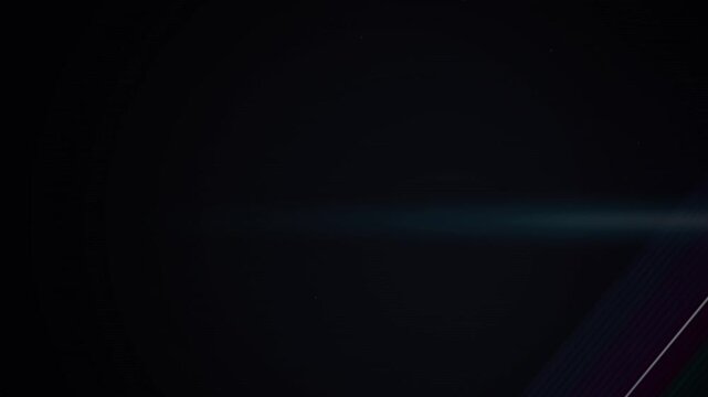 Blue light streaks diagonally across a dark black background in a minimalist animation