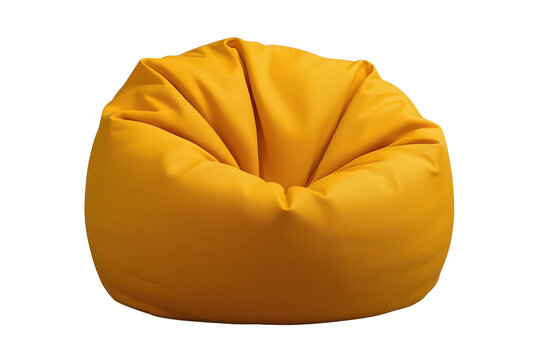 Round mustard yellow bean bag chair