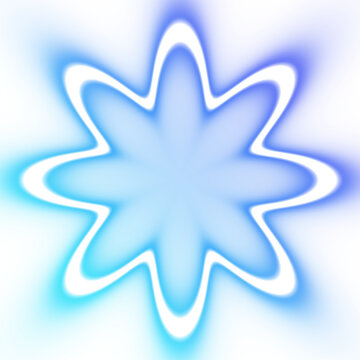 Sacred Octagram Star Aura Gradient in Electric Cyan and Royal Sapphire, 8-Point Star of Ishtar Celestial Compass