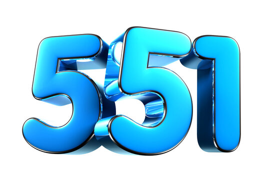 Blue number 551 3d illustration. Advertising signs. Product design. Product sales