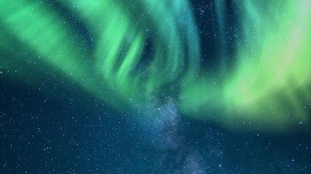 Milky Way Galaxy Majesty Aurora in Night Sky Loop