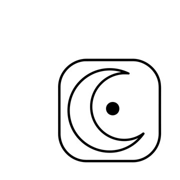 Crescent moon and dot icon