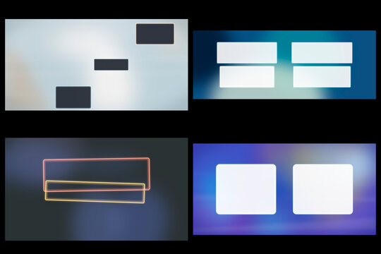 A set of minimalist rectangular blocks floats on a soft blue-gray gradient, creating a calm, futuristic mood for UI mockups and tech-themed designs.