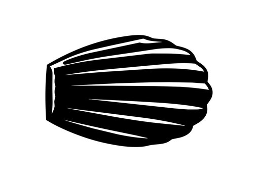 Madeleine Silhouette Illustration with Classic Shell Shape／クラシックな貝殻型のマドレーヌのシルエットイラスト