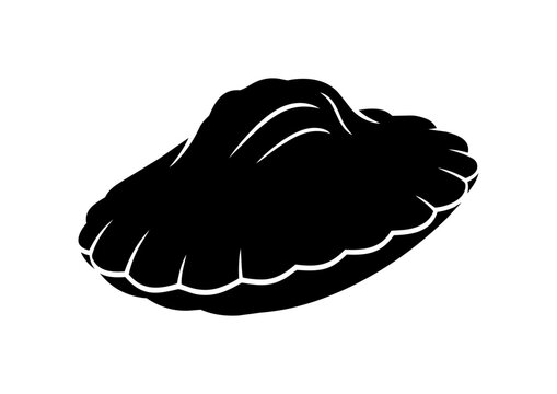 Madeleine Silhouette Illustration with Classic Shell Shape／クラシックな貝殻型のマドレーヌのシルエットイラスト