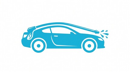 Fototapeta premium Blue Eco Car Wash Service Icon