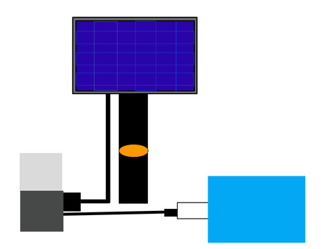 Solar Powered Water Pump System Diagram Illustration
