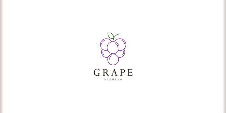 Grape logo with purple fruit icon