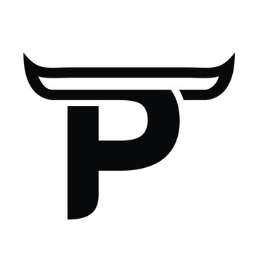 Horn and Letter P, Creative letter P and horn with style abstract , Vector Logo Design. 