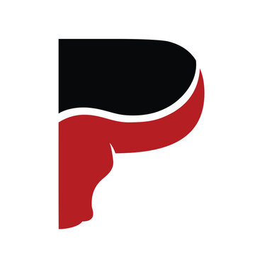Horn and Letter P, Creative letter P and horn with style abstract , Vector Logo Design. 