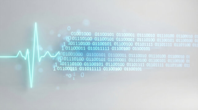 Personalized medicine artificial intelligence glowing digital heartbeat concept