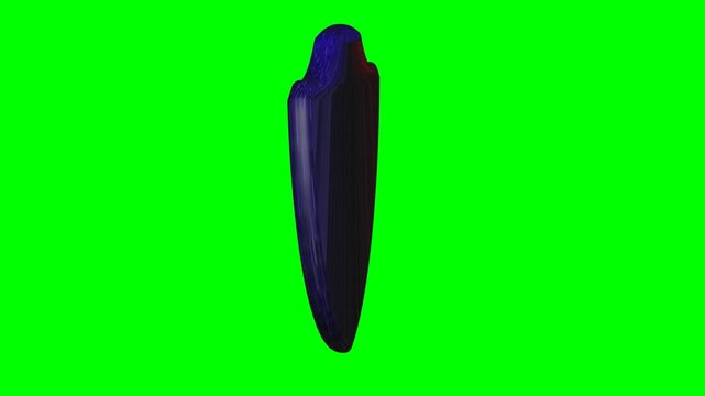 Seamless spinning blue red wooden shield isolated on green screen. A 3D motion graphic animation of a wooden defense shield painted in vibrant blue and red colors, continuously rotating in a loop.